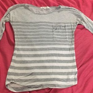 Striped Half Long-sleeve Top